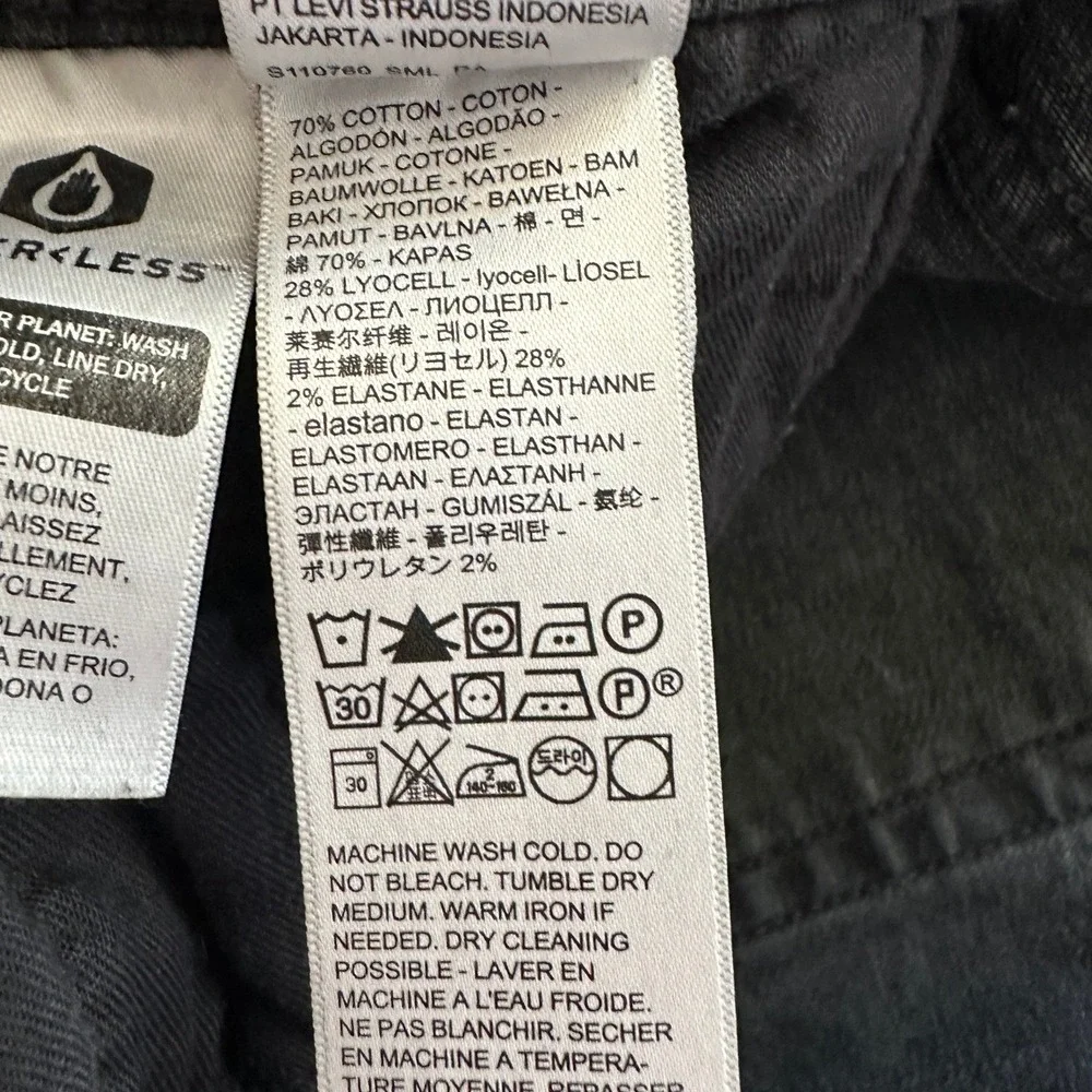 Levi's Premium 502‎ Regular Taper Black Denim Jeans Mens 32 Grunge Streetwear